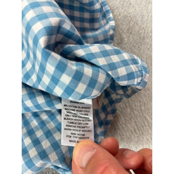 Chubbies Plaid Long Sleeve Button Down Shirt (Men's Medium) Blue - Picture 11 of 13